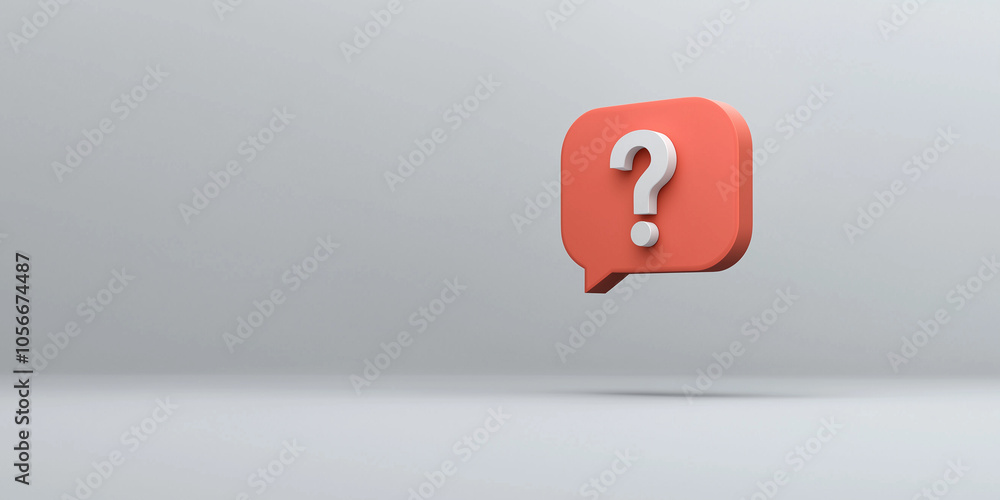 A red 3D speech bubble with a white question mark floats against a plain gray background, representing curiosity, inquiry, and questions. A red 3D speech bubble with a white question mark floats against a plain gray background, representing curiosity, inquiry, and questions.