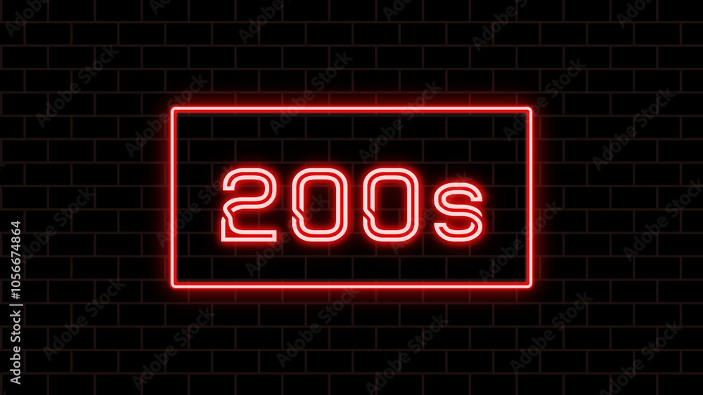 200s (200年代) のネオン文字 200s (200年代) のネオン文字