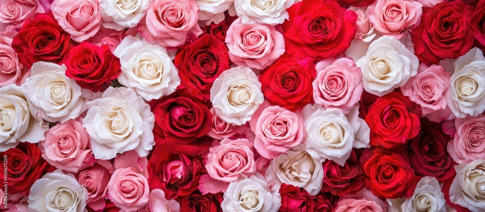 Close Up View Of Various Color Red White And Pink Blooming Roses Backdrop At Florist Vivid Pastel Flower In Bloom Blossom Roses For Valentine Day Close Up View Of Various Color Red White And Pink Blooming Roses Backdrop At Florist Vivid Pastel Flower In Bloom Blossom Roses For Valentine Day