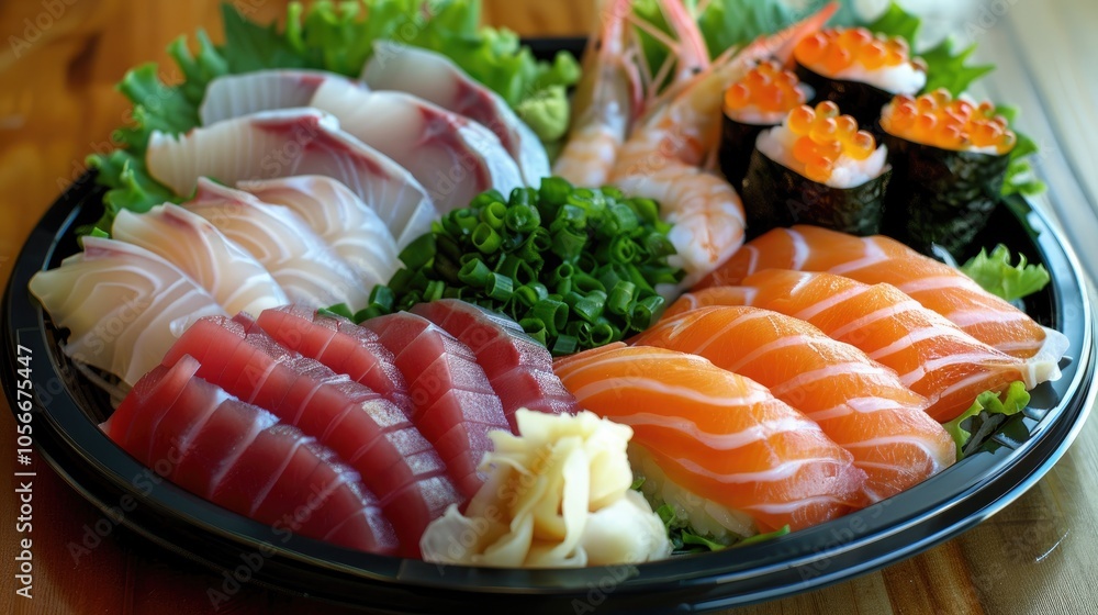 Various Kinds Of Fresh Sashimi Various Kinds Of Fresh Sashimi