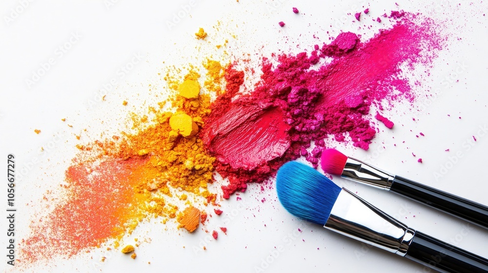 A vivid splash of cosmetic color stands out against a clean white background A vivid splash of cosmetic color stands out against a clean white background
