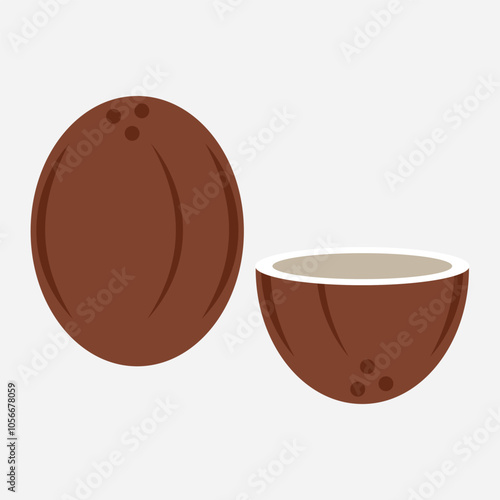 coconut fruit icon. fresh fruit isolated on white background. vector illustration.