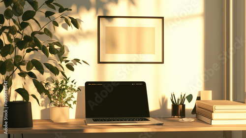 Minimalist Home Office with Natural Light