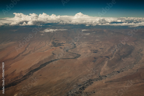 Chilean Andes in summer with dry rivers