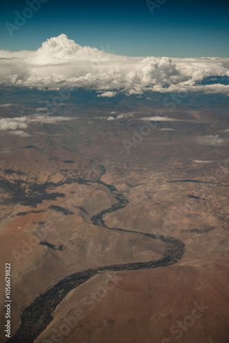Chilean Andes in summer with dry rivers