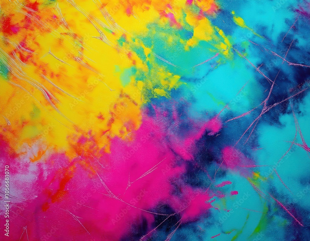 Fototapeta premium Brightly colored color tie dye fabric texture background
