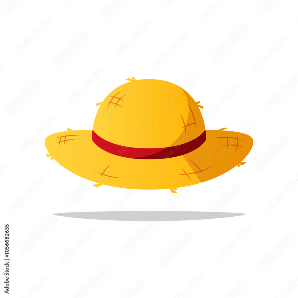 Straw hat vector isolated on white background. Straw hat vector isolated on white background.