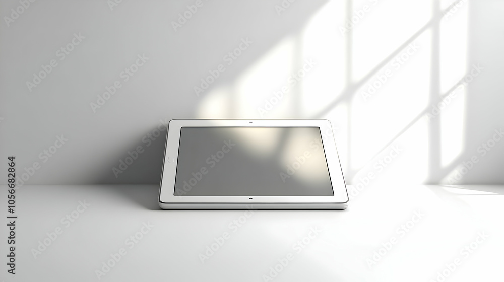 3D Tablet Stylus Plain Background Copy Space Creative Minimalist Setup Working from Home Concept Image Clean Modern Design Happiness Depth Shadows Iconic White Background 3D Tablet Stylus Plain Background Copy Space Creative Minimalist Setup Working from Home Concept Image Clean Modern Design Happiness Depth Shadows Iconic White Background