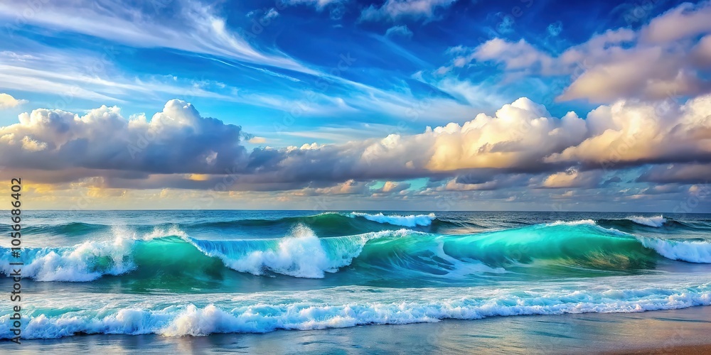 Abstract Ocean Dreamscape - Blue and White Gradient Abstract Ocean Dreamscape - Blue and White Gradient