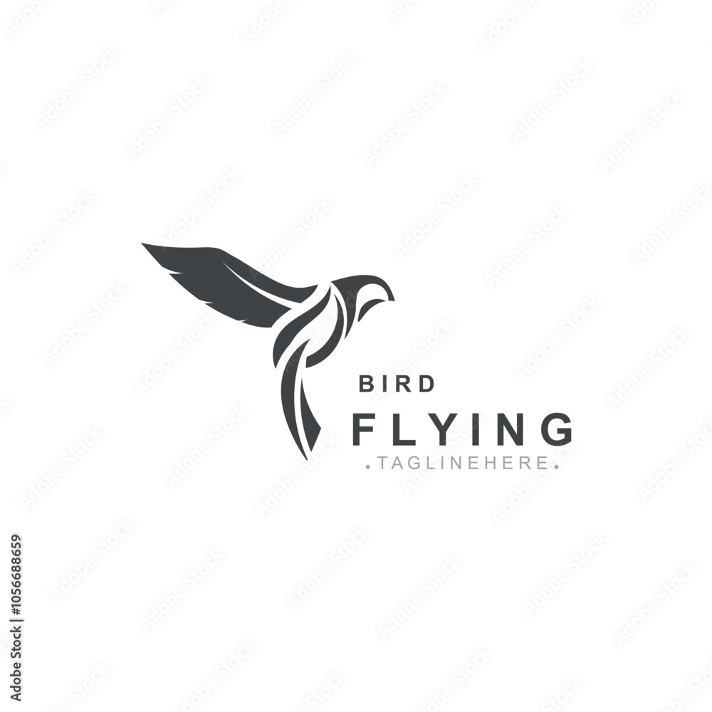 Fototapeta premium Flying Bird modern logo design isolated white background template illustration