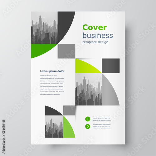 Flyer brochure design, business flyer size A4 template, green color