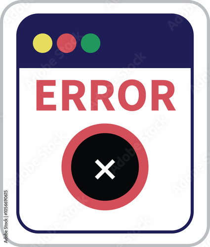 Error Warning UI Alert Icon with Cross Mark