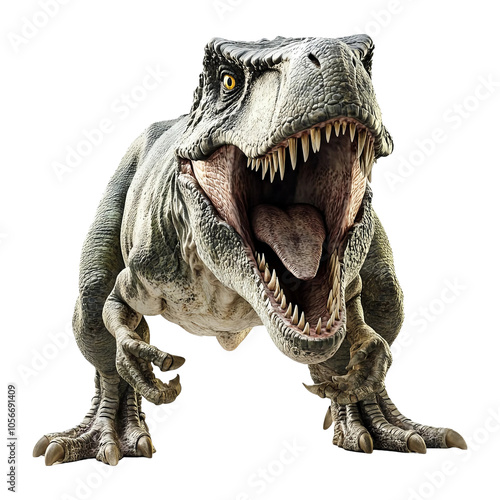 Ferocious Dinosaur Isolated on Transparent Background photo