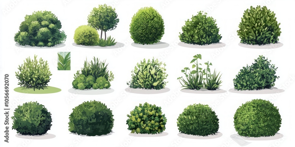 Collection of Lush Green Shrubs Collection of Lush Green Shrubs