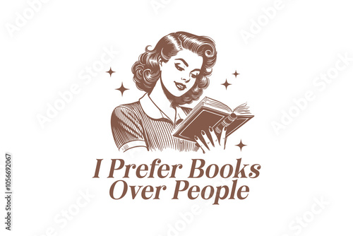 I prefer books over people, Book quote SVG T shirt design