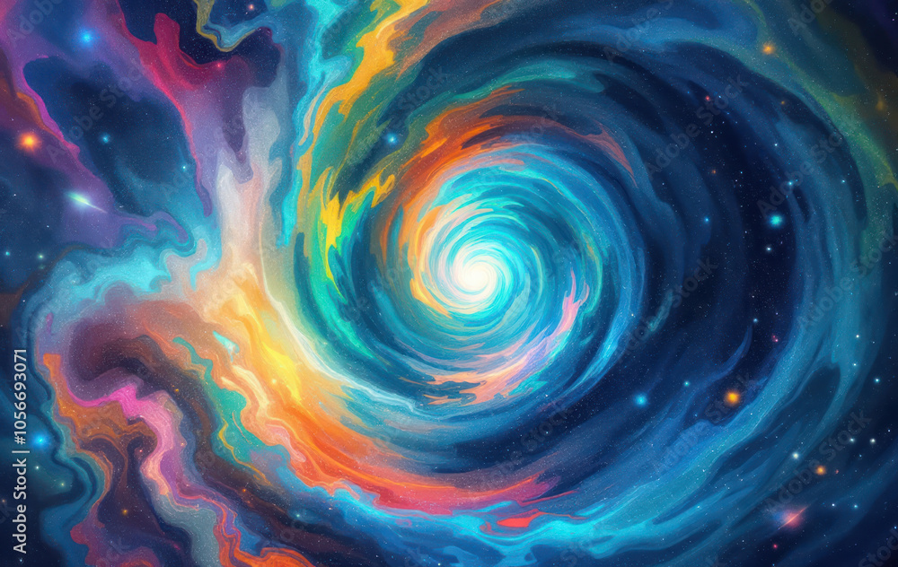 Abstract Galaxy Swirling with Stars Abstract Galaxy Swirling with Stars