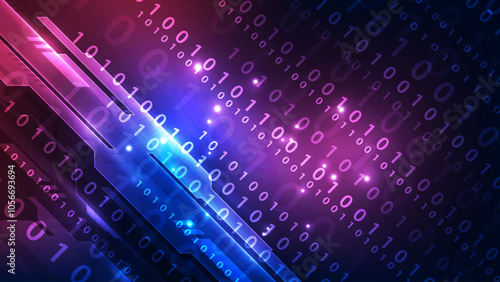 Abstract technology background with binary code. Vector illustration for your design.