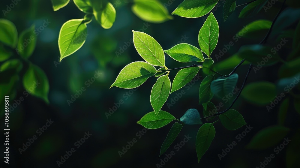 Fresh Green Leaves In The Dark Fresh Green Leaves In The Dark