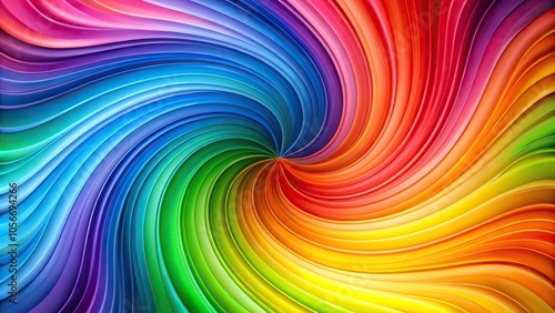 Colorful rainbow pattern with swirling shapes and gradient colors, artistic style, modern aesthetic, visual effects, unique decor, geometric shapes