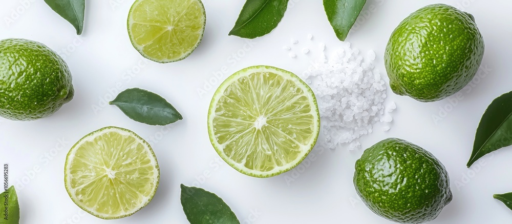 Bergamot And Salt On White Background Bergamot And Salt On White Background