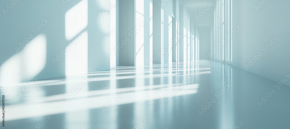 Empty Modern Corridor with Sunlight Empty Modern Corridor with Sunlight
