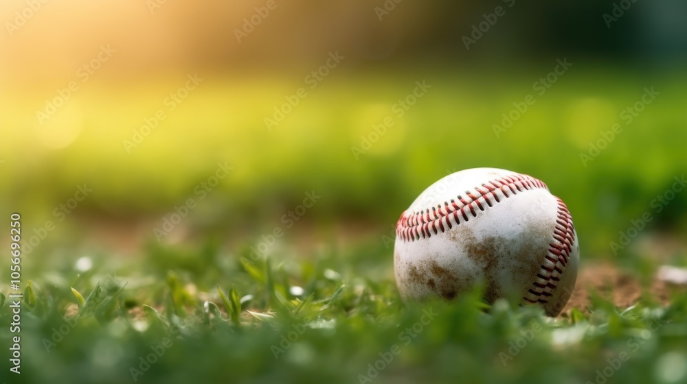Baseball on the Grass Baseball on the Grass
