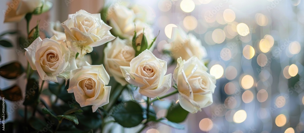 A Bunch Of White Roses In The Window A Bunch Of White Roses In The Window