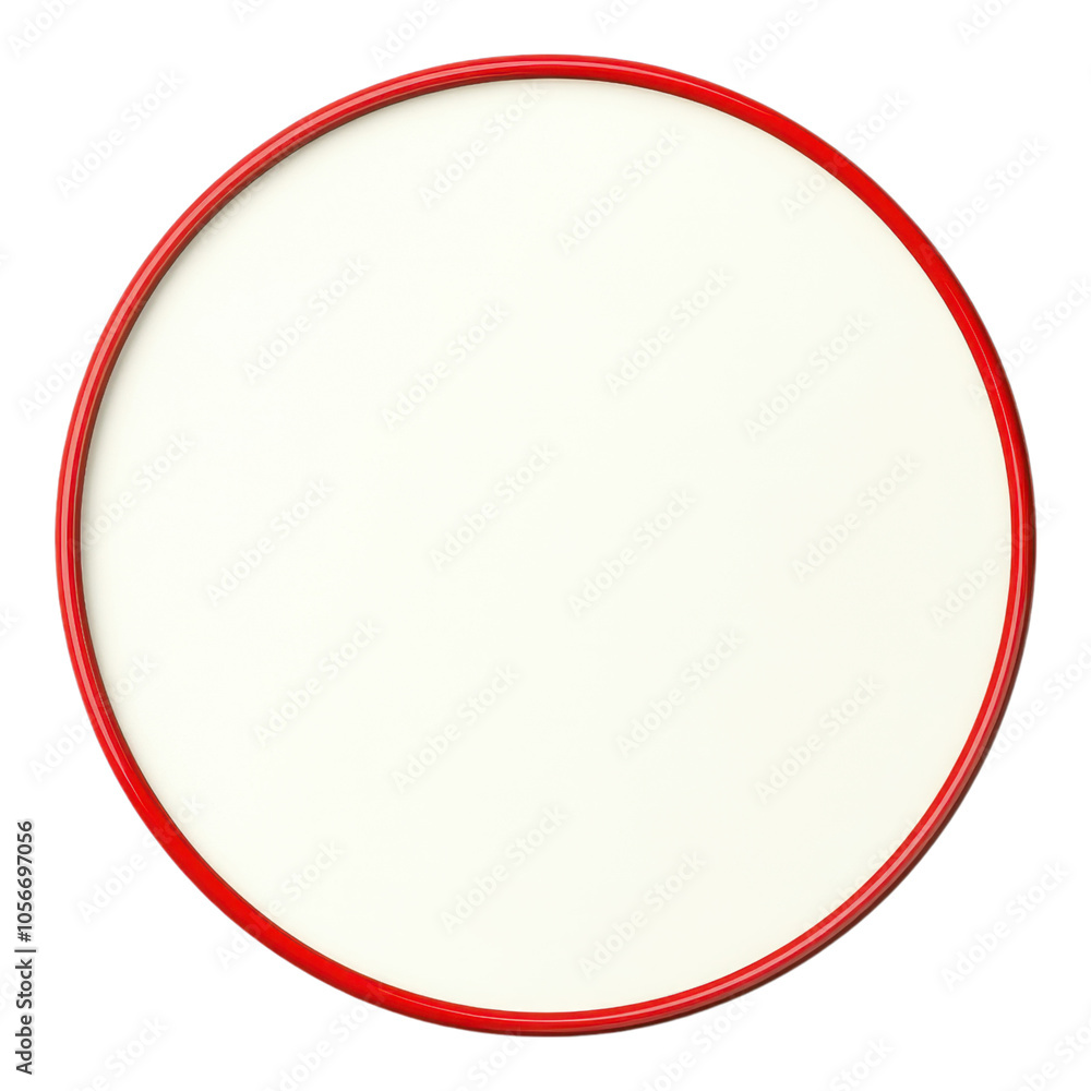 A plain white circle bordered with a red ring, set against a black background, emphasizing minimalism and simplicity. A plain white circle bordered with a red ring, set against a black background, emphasizing minimalism and simplicity.
