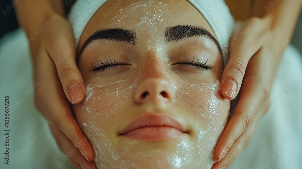 Relaxing facial spa treatment for rejuvenating skin care in a tranquil setting focusing on a serene experience : Generative AI Relaxing facial spa treatment for rejuvenating skin care in a tranquil setting focusing on a serene experience : Generative AI