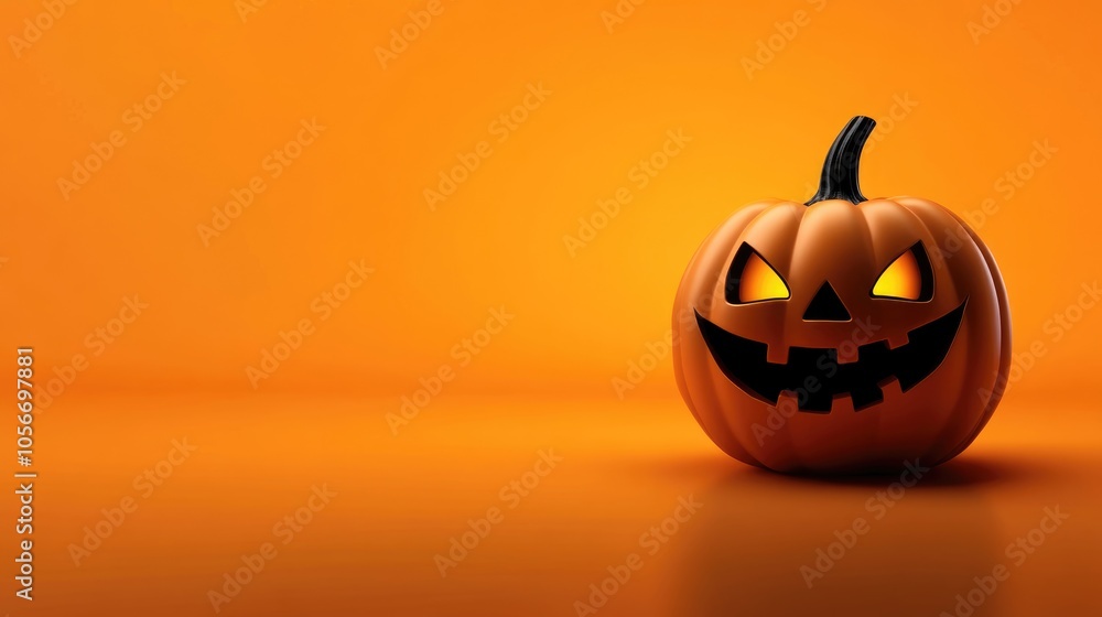 Halloween pumpkin with a frame and space for text Features a playful blend of orange and black colors showcasing both a spooky and adorable smile Halloween pumpkin with a frame and space for text Features a playful blend of orange and black colors showcasing both a spooky and adorable smile