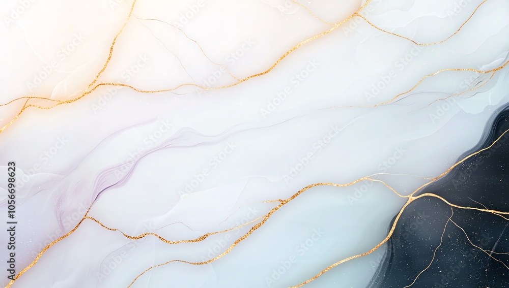 Fototapeta premium Elegant abstract marble texture with gold veins and soft pastel hues, perfect for backgrounds, wallpapers, or design projects.