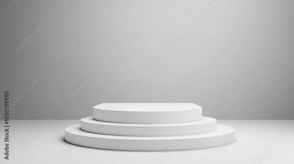 2410_086.minimalist white winners podium, three-tiered platform, glossy finish, empty stage, gradient gray background, studio lighting, clean design, 3d rendering 2410_086.minimalist white winners podium, three-tiered platform, glossy finish, empty stage, gradient gray background, studio lighting, clean design, 3d rendering