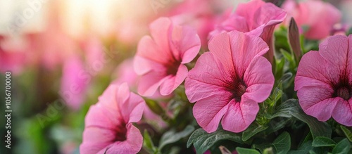 Pink Surfinia Flower At The Garden Center Retail Store Growing Flowers In A Greenhouse Drip Irrigation