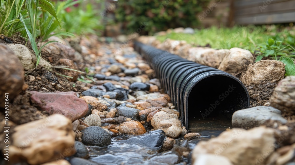 Obraz premium Individual fitting a rainwater drainage system