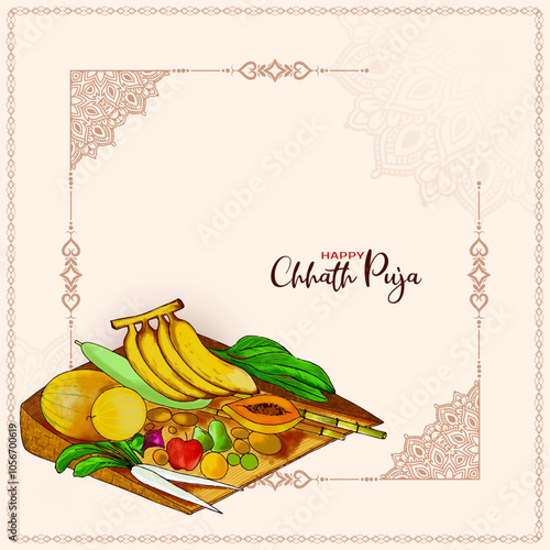 Happy Chhath Puja religious Indian festival background