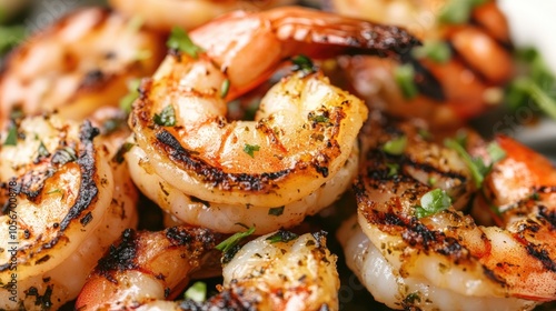 Grilled shrimp seasoned with fragrant herbs and citrus flavors