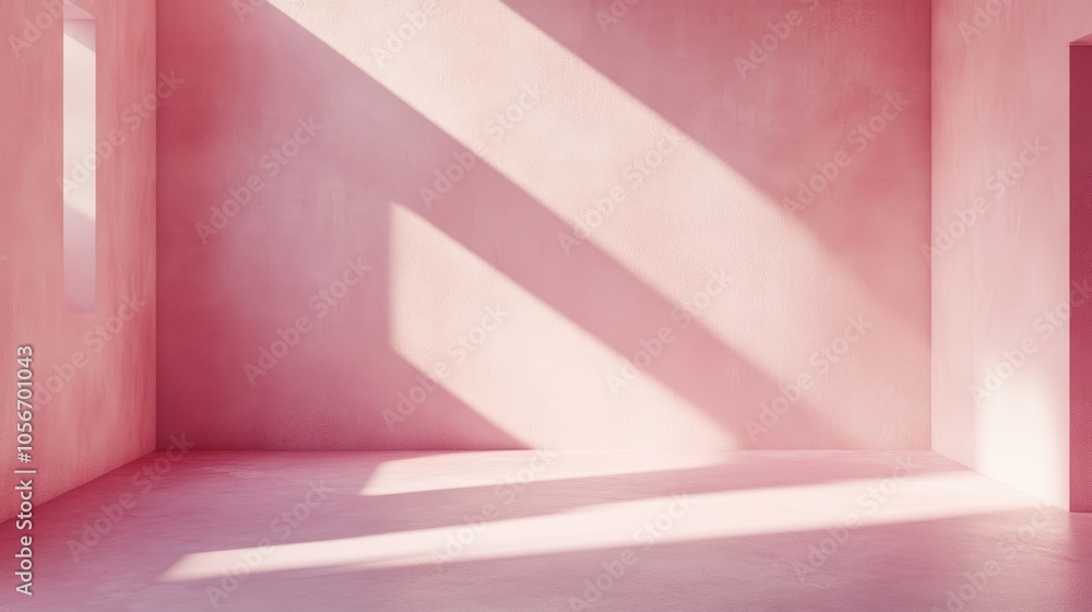 Stunning background image featuring an empty space in pink hues showcasing intriguing light and shadow patterns on the wall and floor ideal for design or creative projects Stunning background image featuring an empty space in pink hues showcasing intriguing light and shadow patterns on the wall and floor ideal for design or creative projects