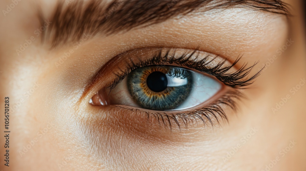 Close up of a female eye naturally illuminated and without makeup Macro perspective capturing the eyelid and eyelashes in profile view Close up of a female eye naturally illuminated and without makeup Macro perspective capturing the eyelid and eyelashes in profile view