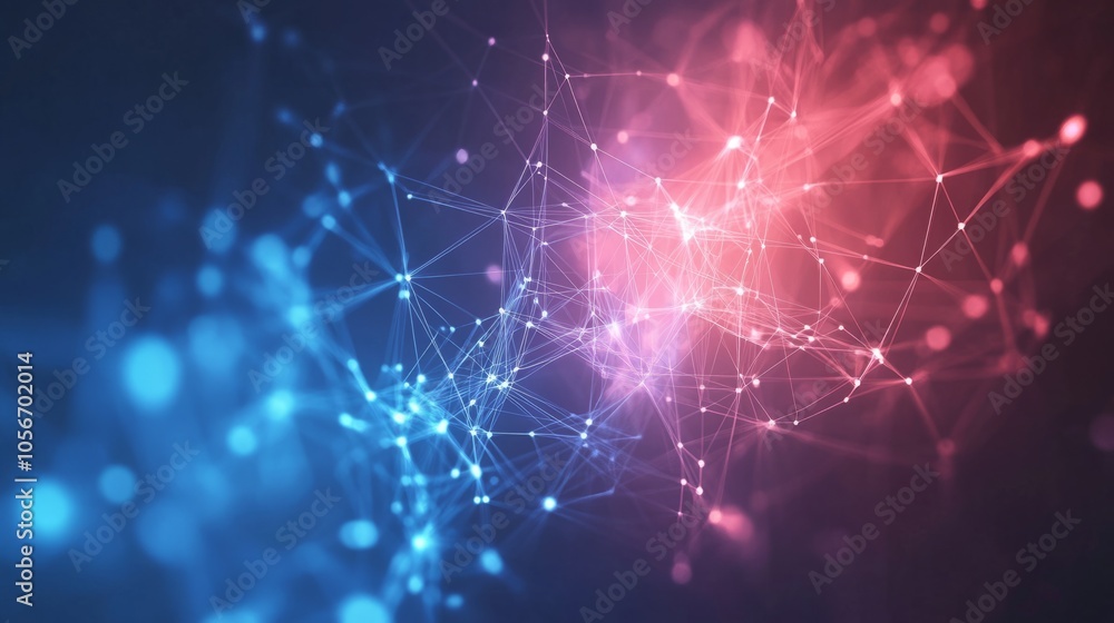 A colorful image of a web of lines and dots A colorful image of a web of lines and dots