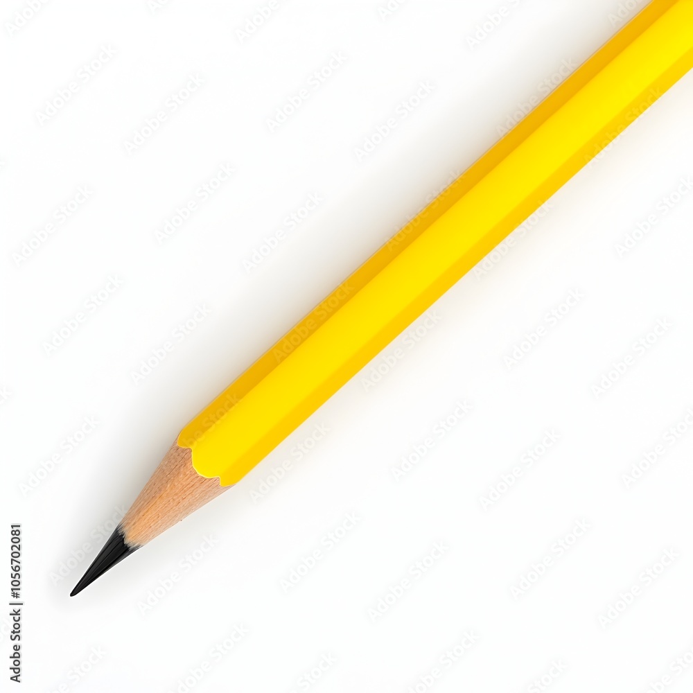 Perfect Yellow Pencil Isolated on White Background Macro Photography Perfect Yellow Pencil Isolated on White Background Macro Photography