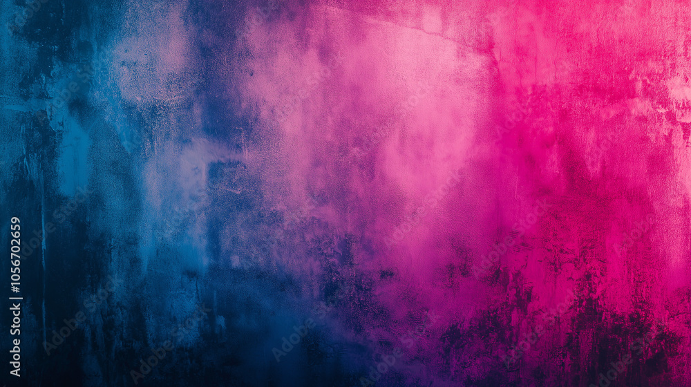 Fototapeta premium Smooth gradient of the wall, neon pink color, turning into bright blue and purple