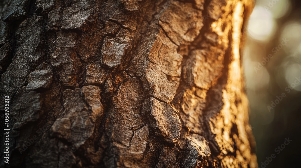 Detailed view of aged cherry tree bark illuminated by spring sunlight Detailed view of aged cherry tree bark illuminated by spring sunlight