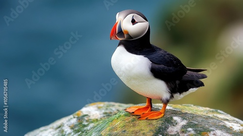 Atlantic puffin seabird from the auk family photo