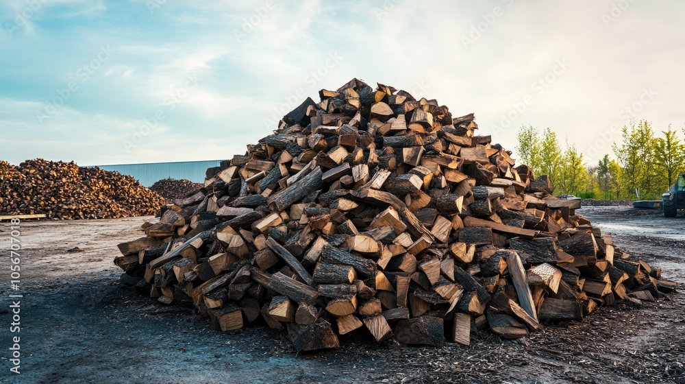Sustainable Bioenergy Sources Piled Wood Biomass for Eco Friendly Fuel Sustainable Bioenergy Sources Piled Wood Biomass for Eco Friendly Fuel