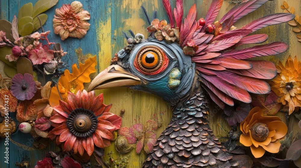 Joyful Turkey Display Humorous Bird Portrait Joyful Turkey Display Humorous Bird Portrait