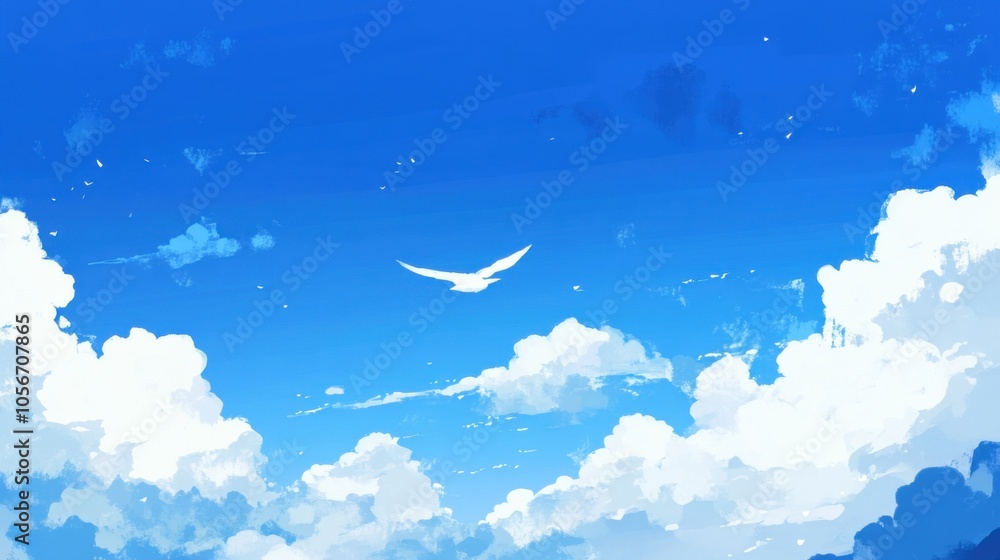 Abstract White Cloud Formations in Blue Sky Abstract White Cloud Formations in Blue Sky