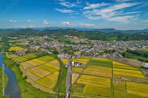 Foto 宮崎県都城市高崎町空撮 　2024年秋