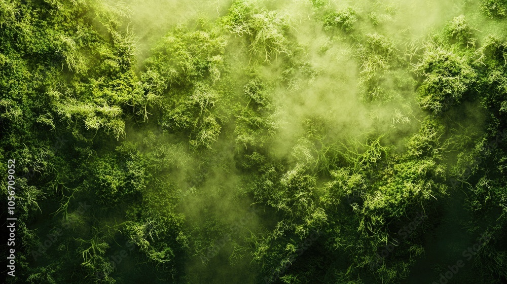 Obraz premium Textured green moss backdrop with soft cloud like features