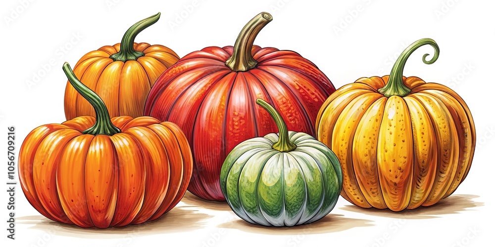 Delightful hand-drawn pumpkin vector set ideal for Autumn, Halloween, Harvest, and Thanksgiving themes. Whimsical designs to enhance your seasonal artwork and joyful celebrations. Delightful hand-drawn pumpkin vector set ideal for Autumn, Halloween, Harvest, and Thanksgiving themes. Whimsical designs to enhance your seasonal artwork and joyful celebrations.