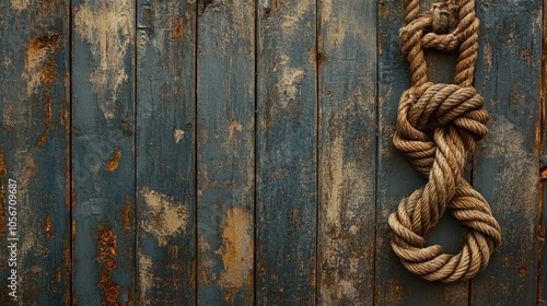 Nautical knot displayed against a rustic wooden ship backdrop evoking a robust and warm seasonal vibe